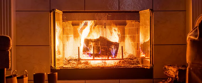 Mendota Hearth Landscape Fireplace Installation in Medford, New York