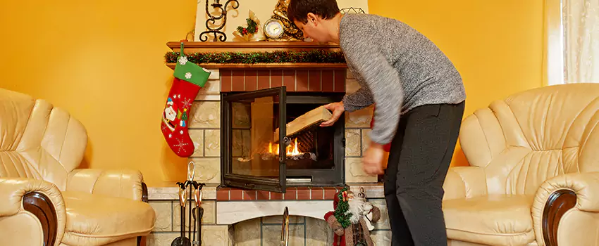 Rusted Metal Fireplace Restoration in Medford, New York