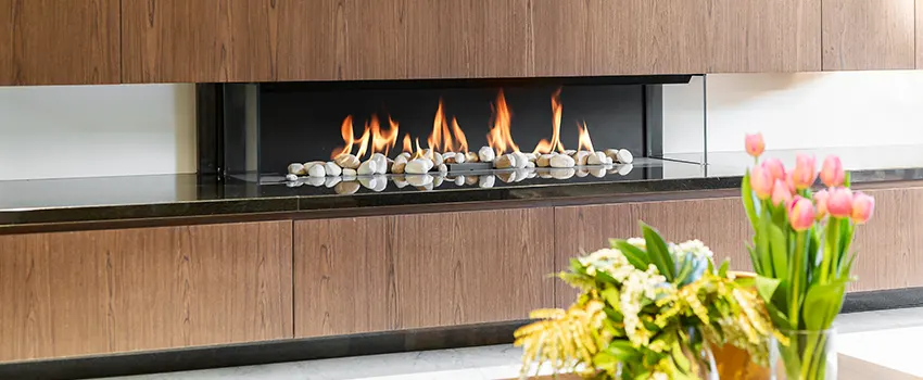 Double-height Fireplace Design Refurbishment in Medford, New York